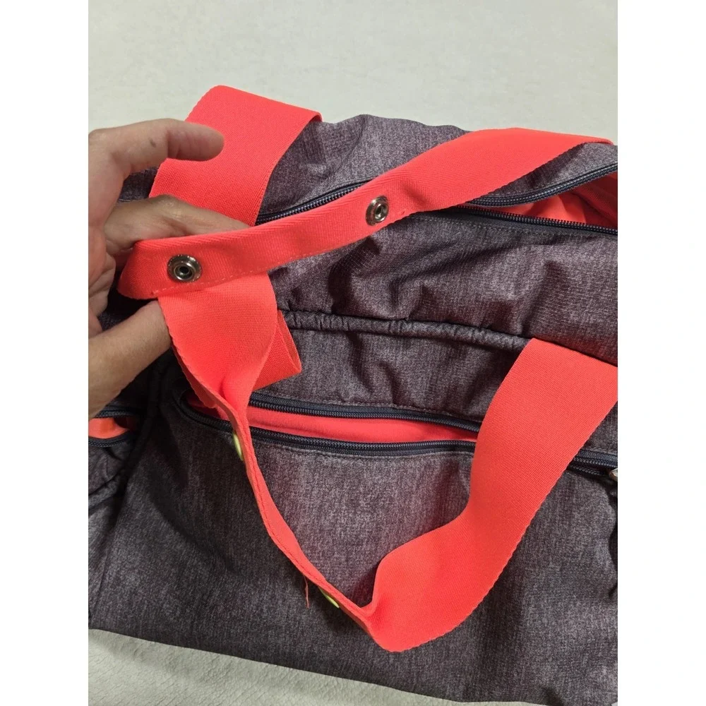 Adidas Gym Duffle Bag Gray/Orange Sport Training Travel Carry-On Shoulder Strap